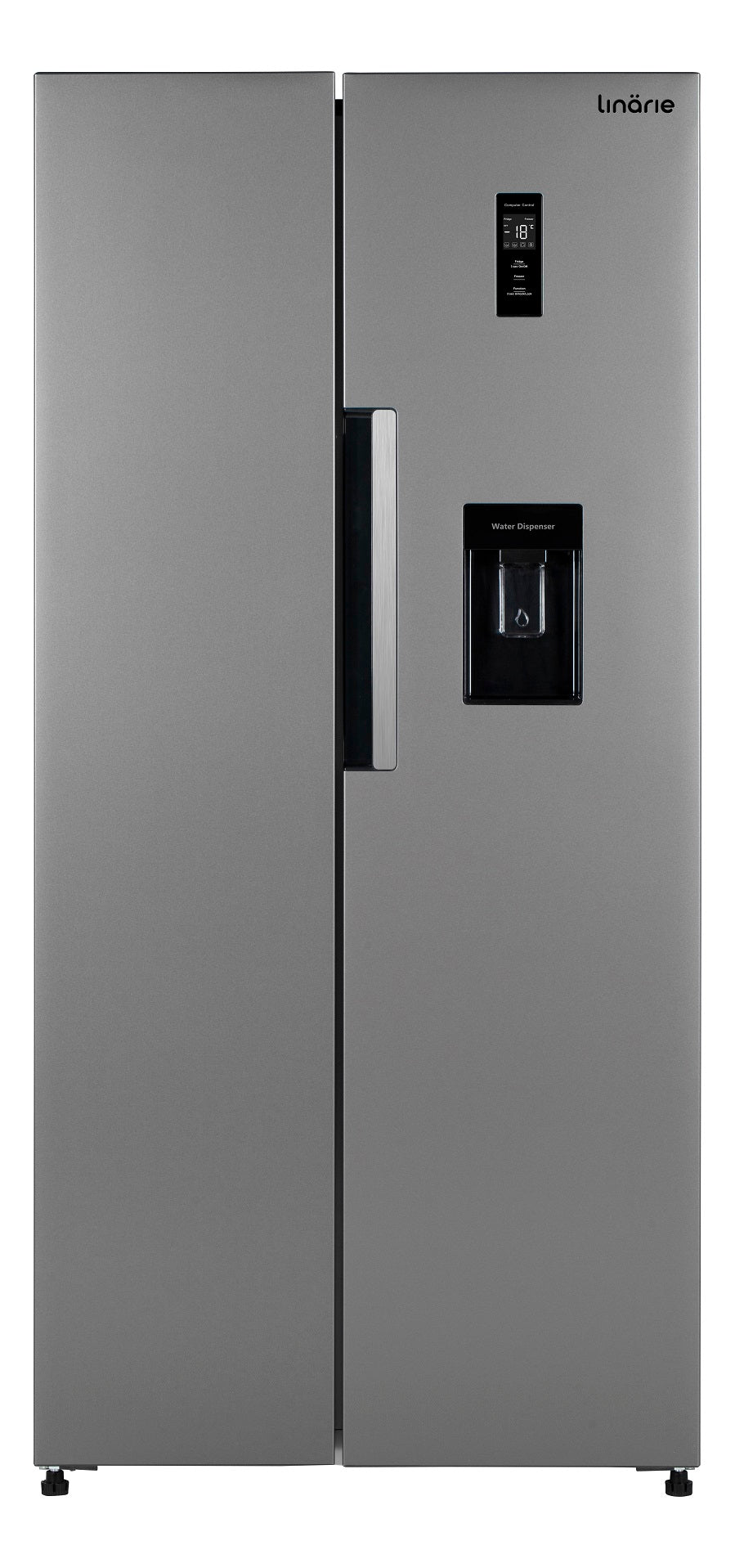 LINARIE | Réfrigérateur/Congélateur  444L Porte Noire Brillante Côte-à-Côte No Frost  Lechaud LSSBS460WS