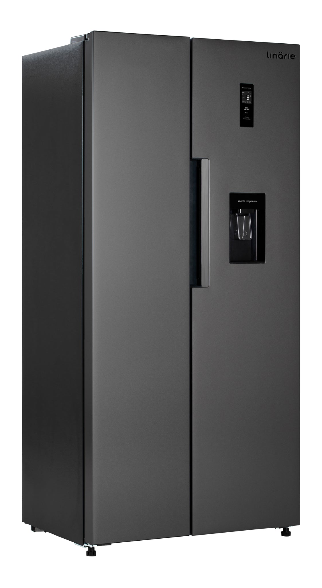 LINARIE | Réfrigérateur/Congélateur  444L Porte Noire Brillante Côte-à-Côte No Frost  Lechaud LSSBS460WBK