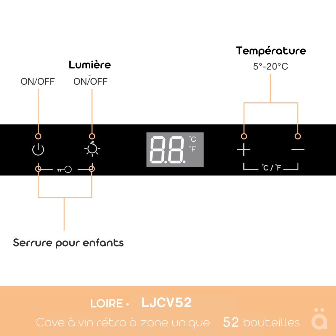 LINARIE | CAVE À VIN  LJCV106PINK VINTAGE MONO TEMPÉRATURE 106 BOUTEILLES