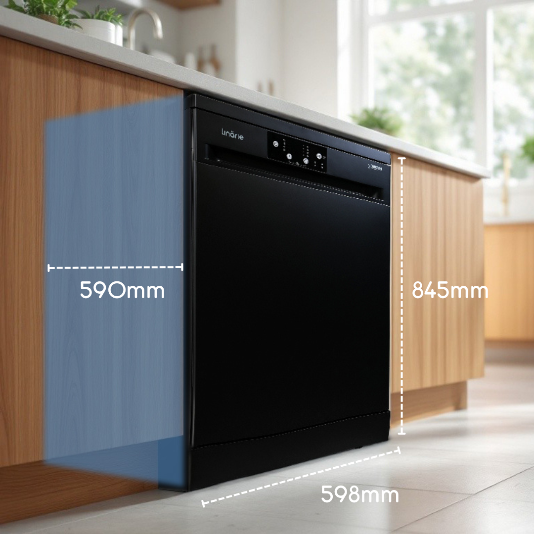 LINARIE | LAVE-VAISSELLE LINARIE LIMAS LFDW1446DFSB 14 COUVERTS 46DB NOIR POSE LIBRE