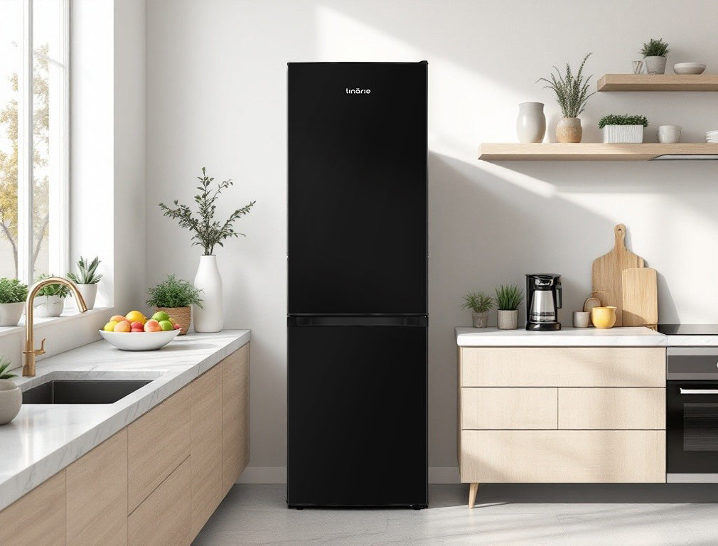 LINARIE | RÉFRIGÉRATEUR CONGÉLATEUR  YENNE LHCO230NFB 225L COMBIN FROID VENTILÉ NOIR BRILLANT