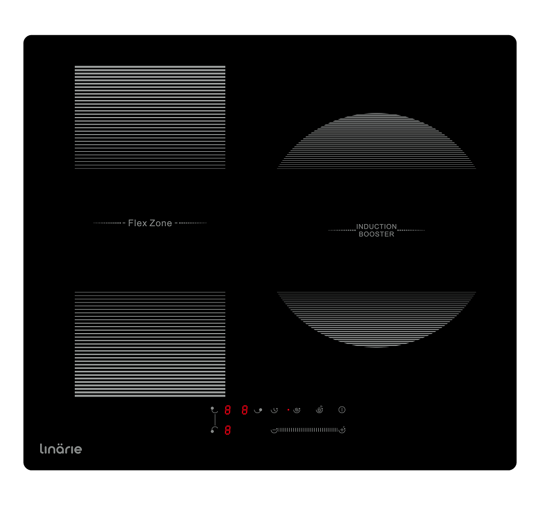 LINARIE | PLAQUE DE CUISSON À INDUCTION ENCASTRABLE LOSNE  LNI60I1F1Z 3 ZONES AVEC 1ZONE FLEXIBLE