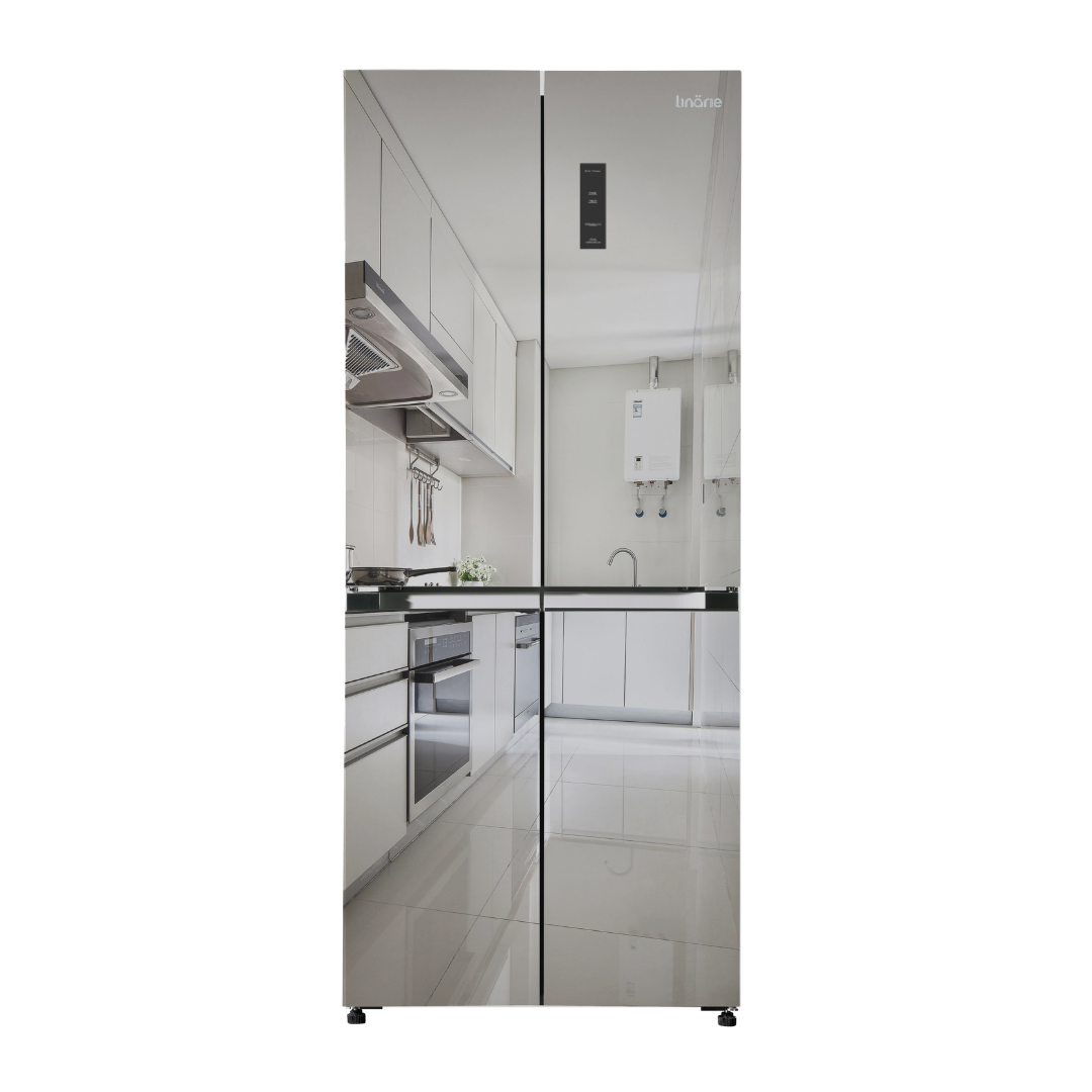 LINARIE RÉFRIGÉRATEUR CONGÉLATEUR 4 PORTES LSCD430MIR 418 LITRES MERIBEL VERRE MIROIR FUMÉ