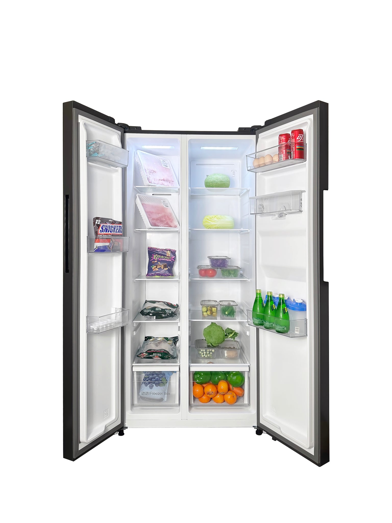 LINARIE | Réfrigérateur/Congélateur  444L Porte Noire Brillante Côte-à-Côte No Frost  Lechaud LSSBS460WBK
