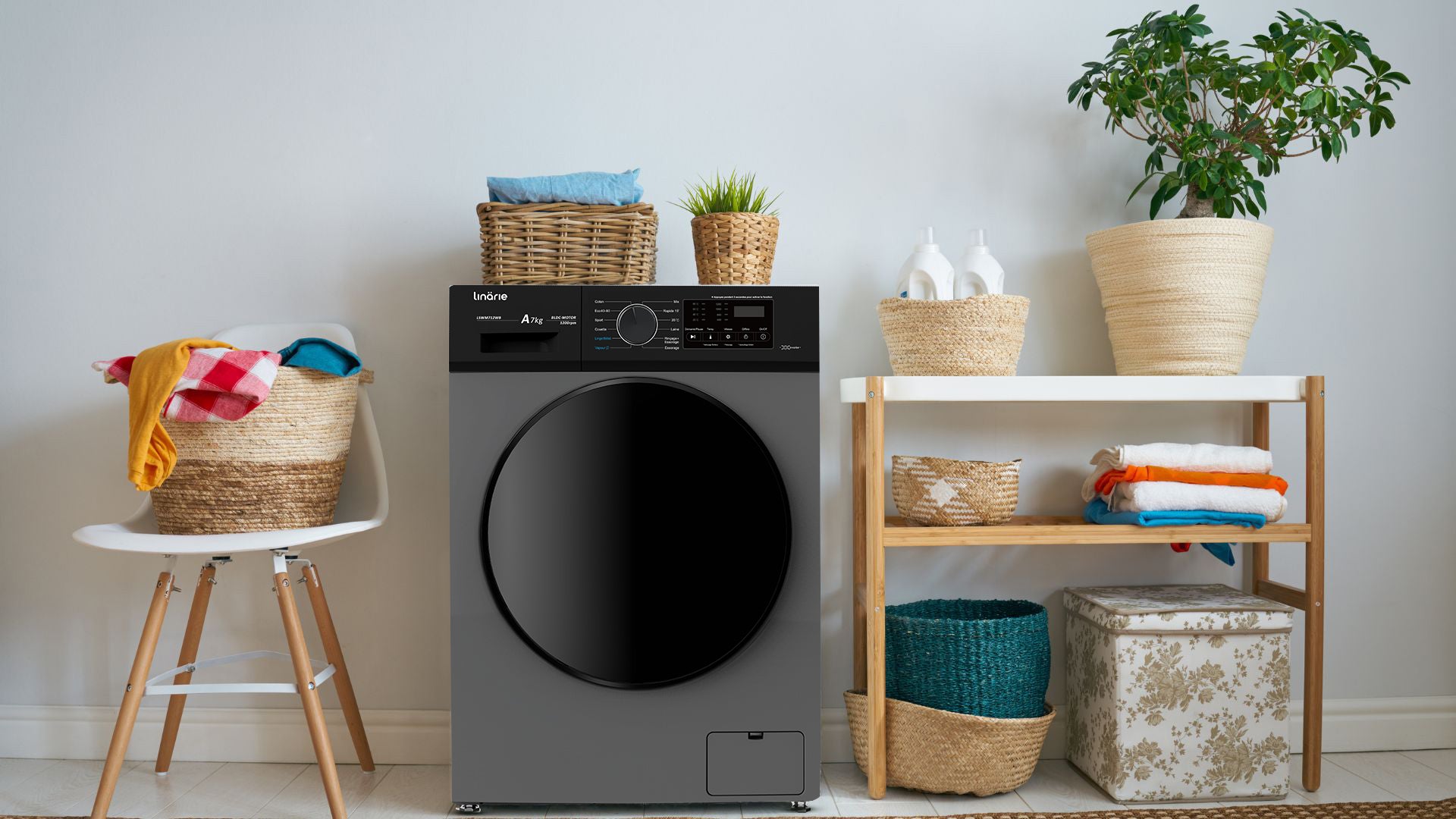 LINARIE | LAVE-LINGE HUBLOT GRIS GENEY 7KG 1200 TOURS MOTEUR  LSWM712SB