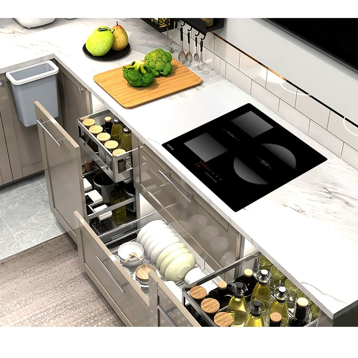 LINARIE | PLAQUE DE CUISSON À INDUCTION ENCASTRABLE LOSNE  LNI60I1F1Z 3 ZONES AVEC 1ZONE FLEXIBLE