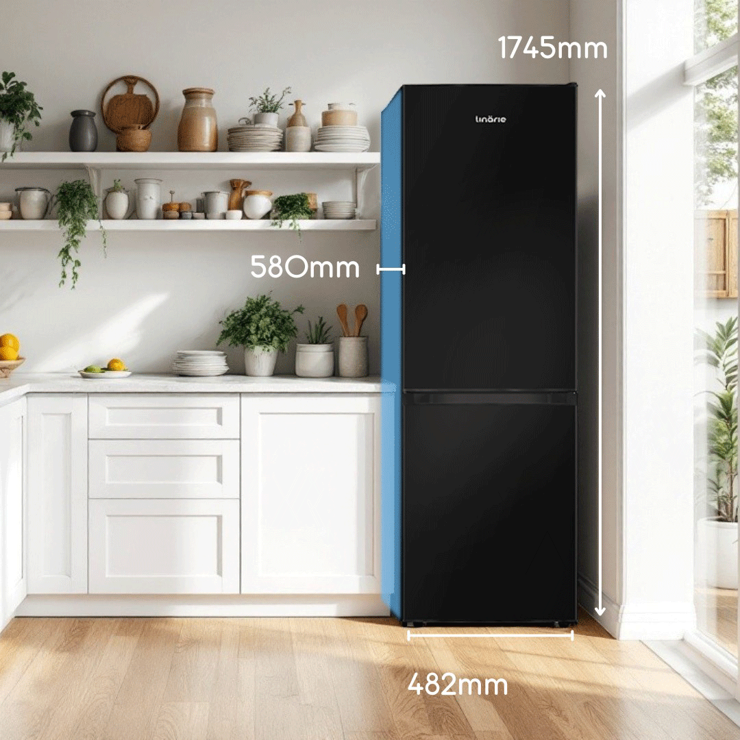 LINARIE | RÉFRIGÉRATEUR CONGÉLATEUR  YENNE LHCO230NFB 225L COMBIN FROID VENTILÉ NOIR BRILLANT