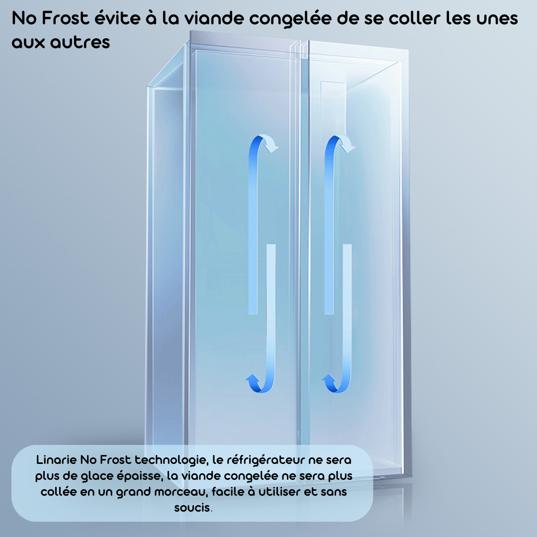 LINARIE | Réfrigérateur/Congélateur  444L Porte Noire Brillante Côte-à-Côte No Frost  Lechaud LSSBS460WBK