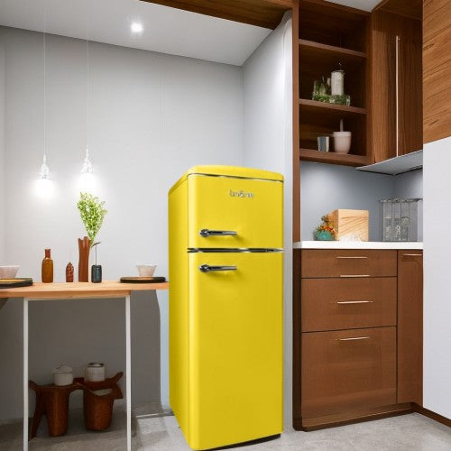 LINARIE | Réfrigérateur/Congélateur Arzy 206L Rétro Jaune LJDD206LEMON