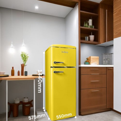 LINARIE | Réfrigérateur/Congélateur Arzy 206L Rétro Jaune LJDD206LEMON