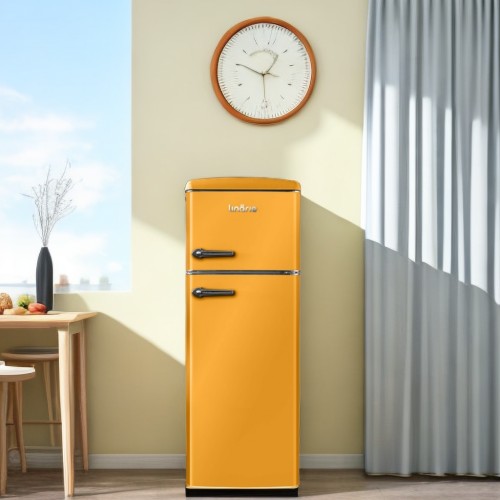 LINARIE | Réfrigérateur/Congélateur Arzy 206L Rétro Orange LJDD206ORANGE