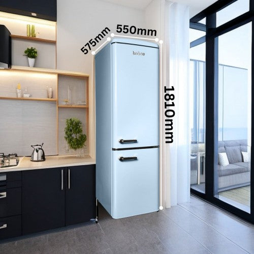 LINARIE | Réfrigérateur/Congélateur Cusy 244L Rétro Bleu Lavande LJCO250BLUE