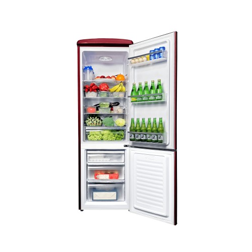 LINARIE | Réfrigérateur/Congélateur Cusy 244L Rétro Bordeaux LJCO250BORDEAUX
