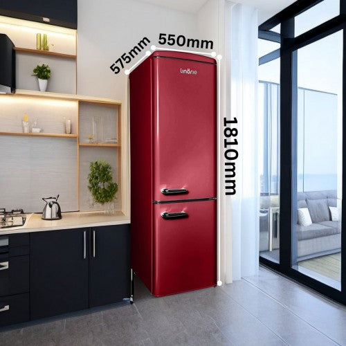 LINARIE | Réfrigérateur/Congélateur Cusy 244L Rétro Bordeaux LJCO250BORDEAUX