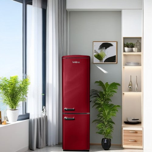 LINARIE | Réfrigérateur/Congélateur Cusy 244L Rétro Bordeaux LJCO250BORDEAUX