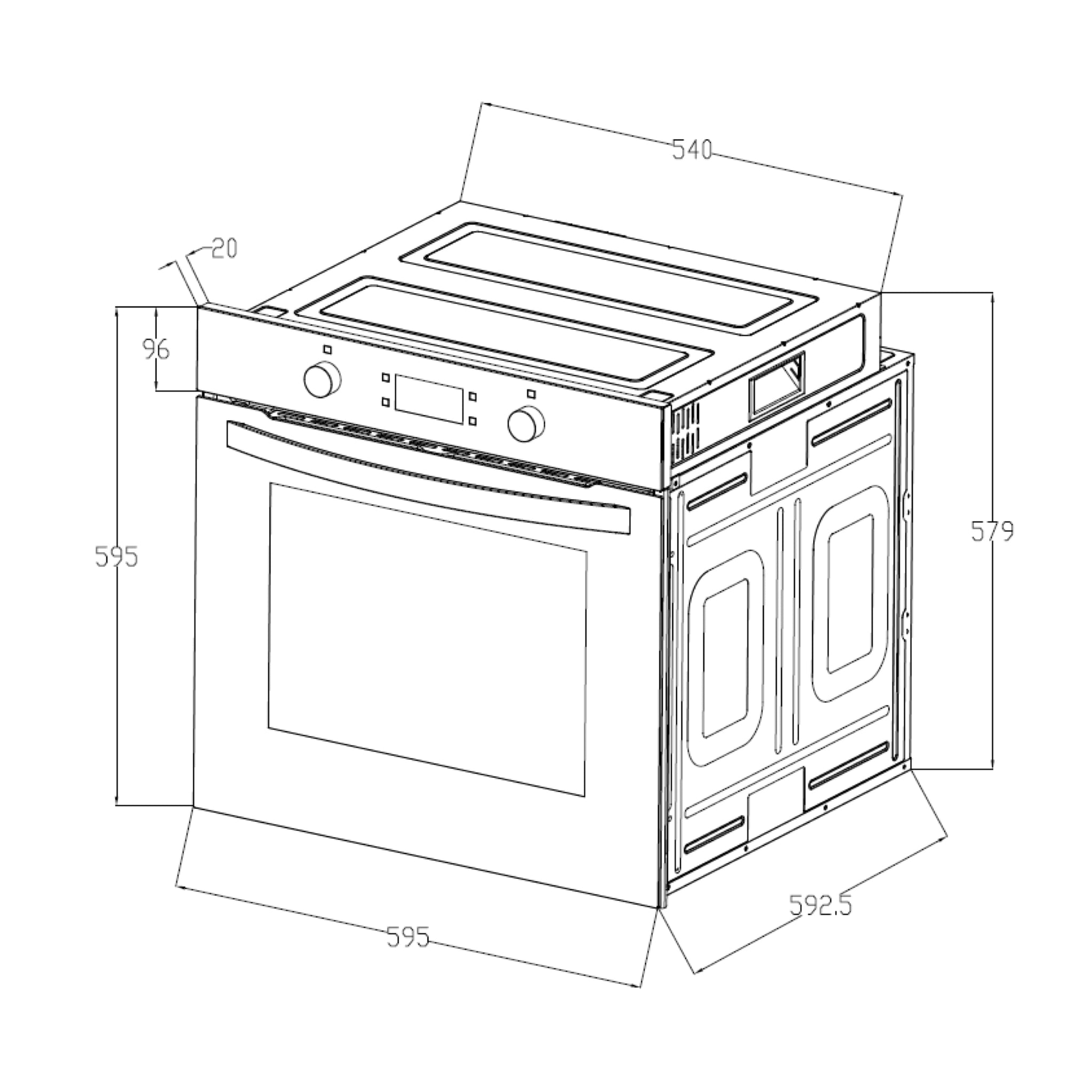 LINARIE | FOUR ENCASTRABLE PYROLYSE LABO71MPB 70 LITRES MULTIFONCTIONS NOIR
