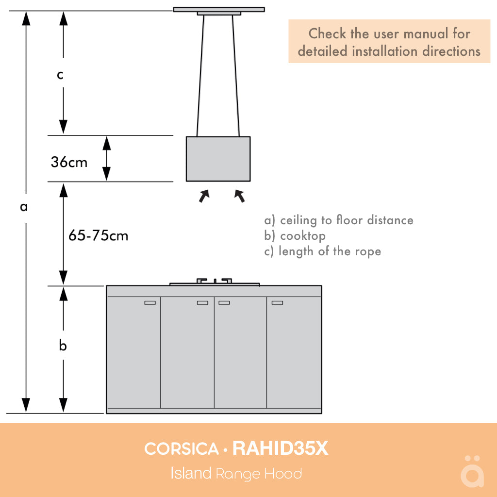 LINARIE | Hotte Îlot Corsica 35cm RAHID35X