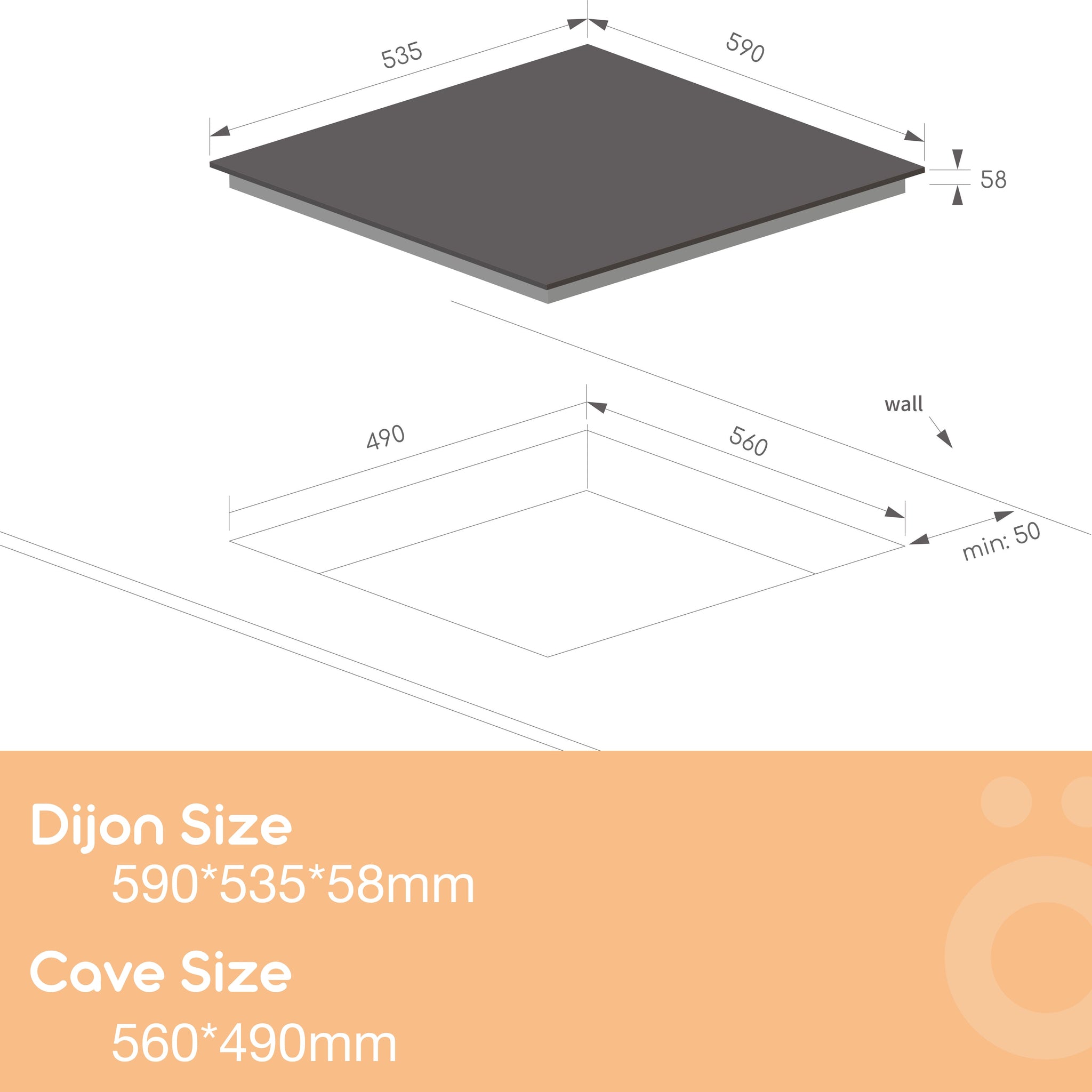 LINARIE | Table de cuisson à induction Dijon 60 cm 4 zones avec double zone flexible LS60I2F