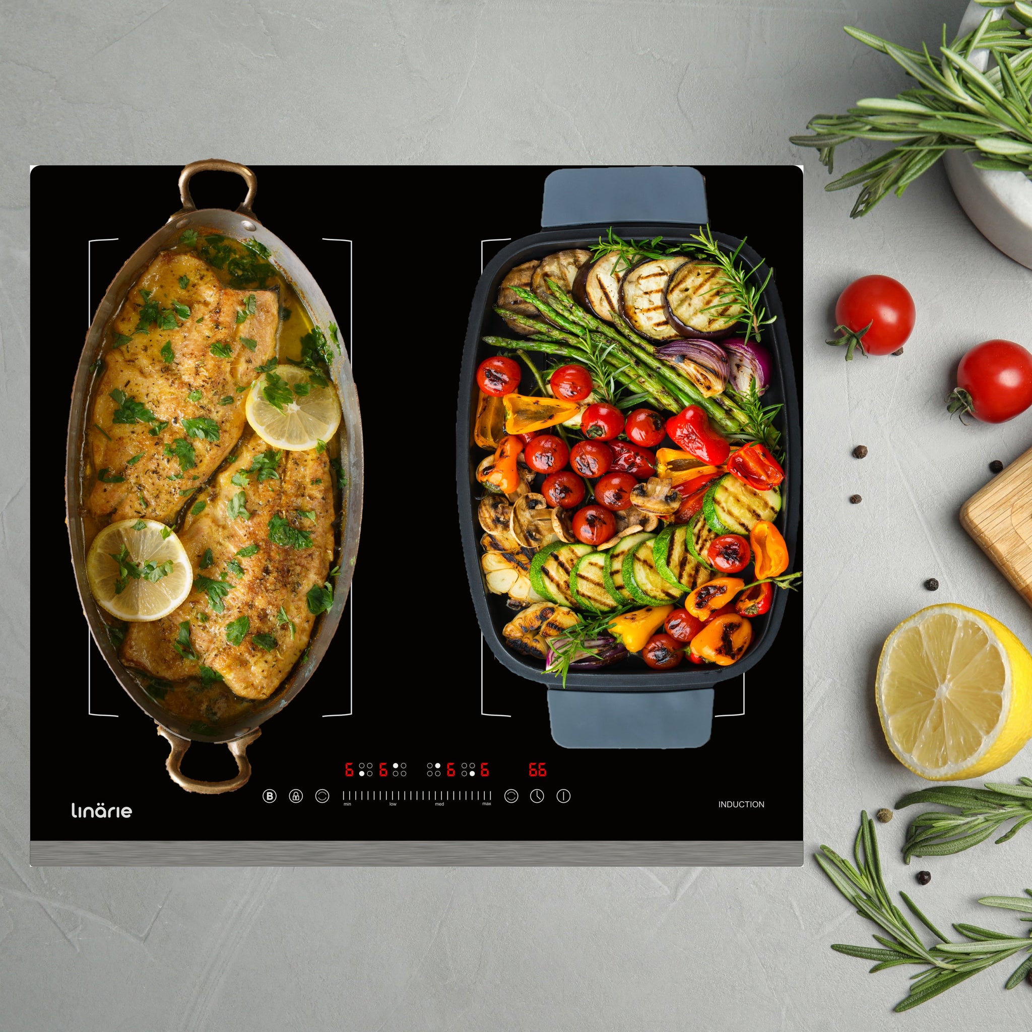 LINARIE | Table de cuisson à induction Dijon 60 cm 4 zones avec double zone flexible LS60I2F