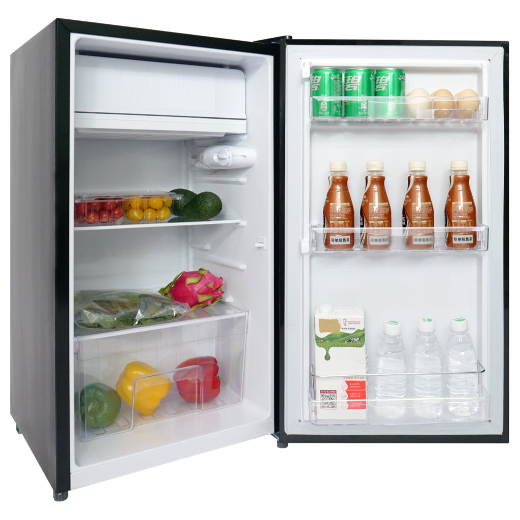 LINARIE | Mini réfrigérateur Huez 91L en verre noir avec compartiment congélateur intégré LK90TTBG