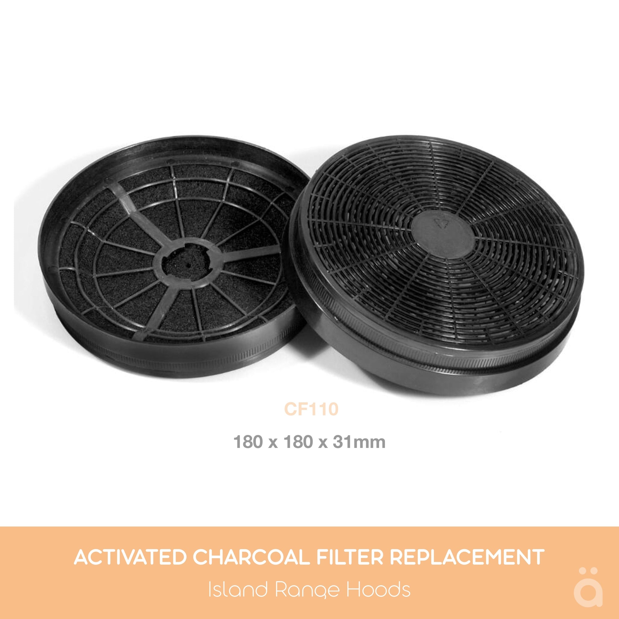 LINARIE | Remplacement du filtre à charbon/charbon pour hottes îlot RAHID35X, RAHID50BG - CF110