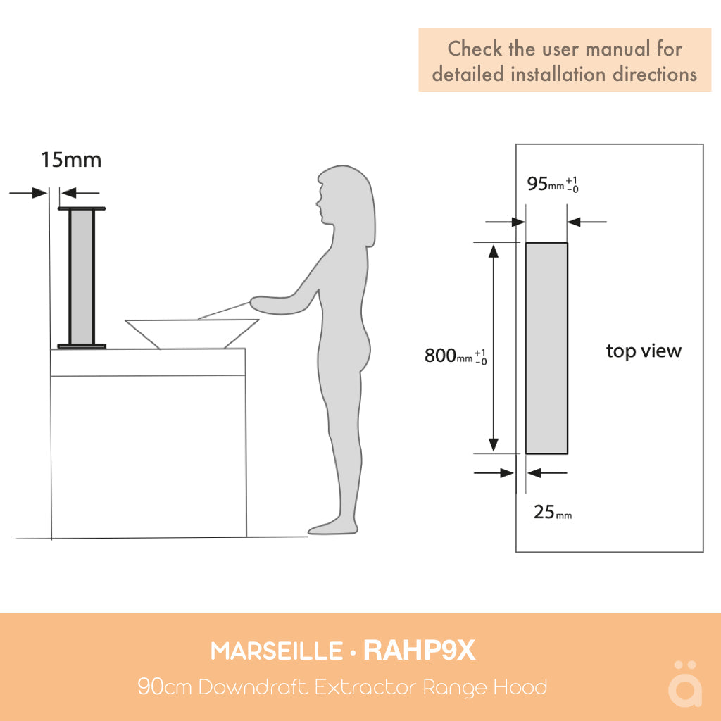 LINARIE | Hotte aspirante 90 cm Marseille RAHP9X