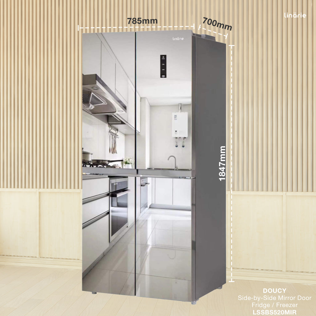 LINARIE | Réfrigérateur/congélateur Meribel 445L Porte-Miroir Française No Frost LSCD436MIR