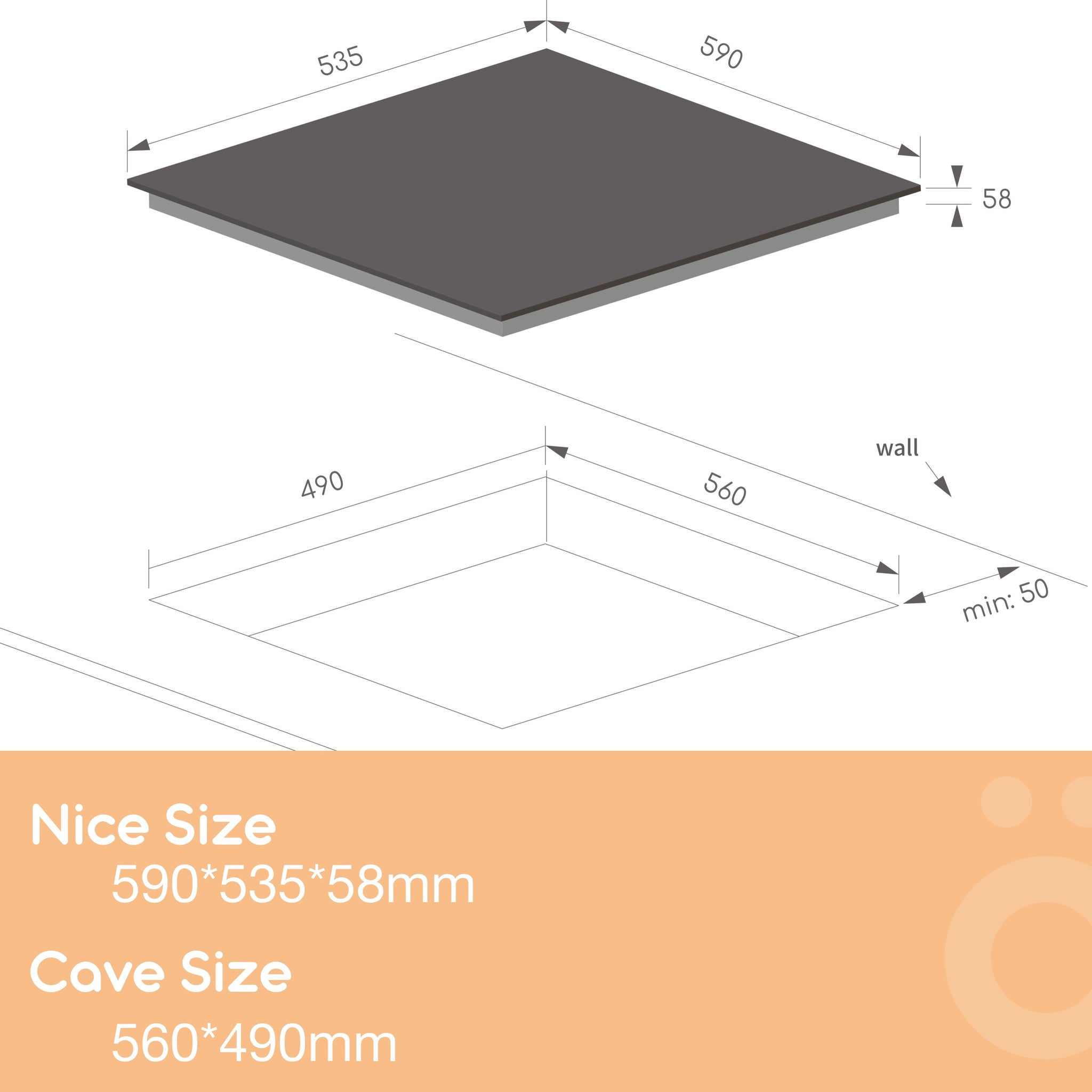 LINARIE | Table de cuisson vitrocéramique Nice 60 cm 3 zones LS60C3Z