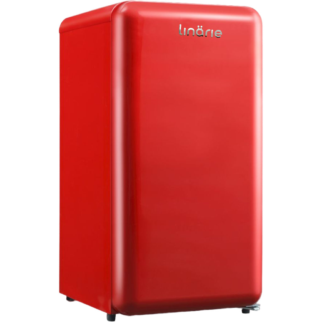 LINARIE | Tignes Mini Réfrigérateur Rétro 91L Rouge avec Compartiment Congélateur Intégré LK90TTRED