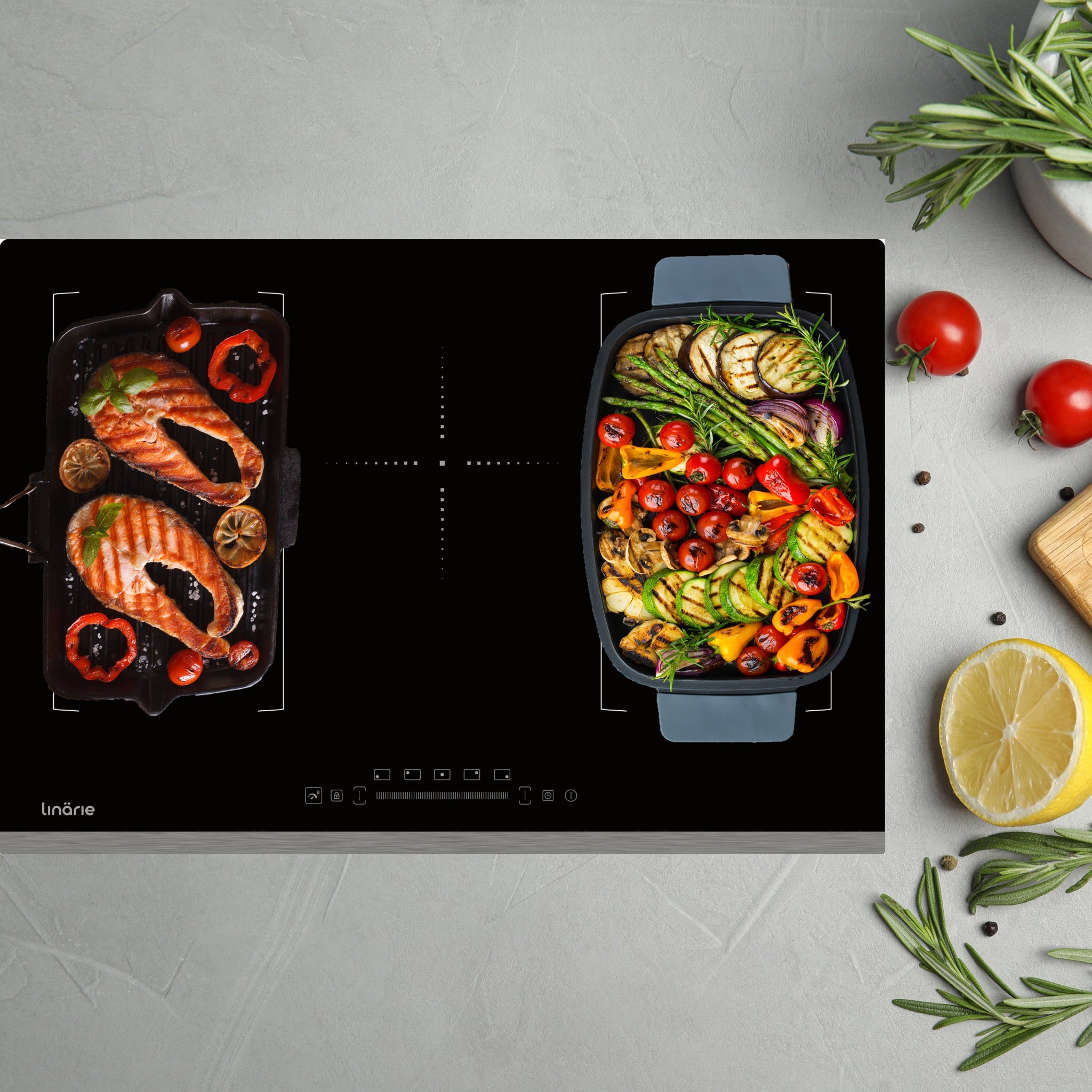 LINARIE | Table de cuisson à induction Toulouse 80 cm 5 zones avec double zone flexible LS80I2F1Z